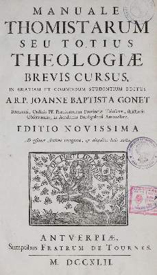 Bild Nr.1: 132-85 Gonet,J.B.: (Alte Drucke, Handschriften und Theologie)