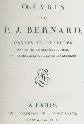 Bild Nr.2: 132-863 Bernard,P.J.: (Literatur und illustrierte Bücher bis 19.Jahrhundert)