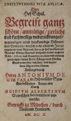 Bild Nr.1: 132-87 Guevara,A. de.: (Alte Drucke, Handschriften und Theologie)
