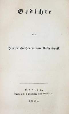 Bild Nr.1: 132-891 Eichendorff,J.v.: (Literatur und illustrierte Bücher bis 19.Jahrhundert)