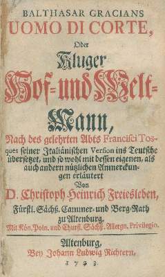 Bild Nr.1: 132-924 Gracian,B.: (Literatur und illustrierte Bücher bis 19.Jahrhundert)