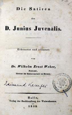 Bild Nr.1: 132-949 Juvenalis,J.: (Literatur und illustrierte Bücher bis 19.Jahrhundert)