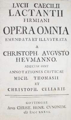 Bild Nr.1: 132-962 Lactantius,L.C.F.: (Literatur und illustrierte Bücher bis 19.Jahrhundert)
