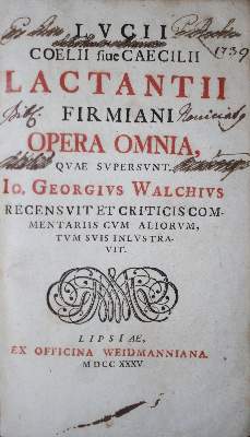 Bild Nr.1: 132-963 Lactantius,L.C.F.: (Literatur und illustrierte Bücher bis 19.Jahrhundert)