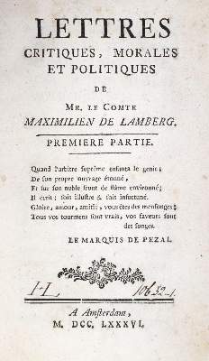 Bild Nr.1: 132-966 Lamberg,M.(J.)v.: (Literatur und illustrierte Bücher bis 19.Jahrhundert)
