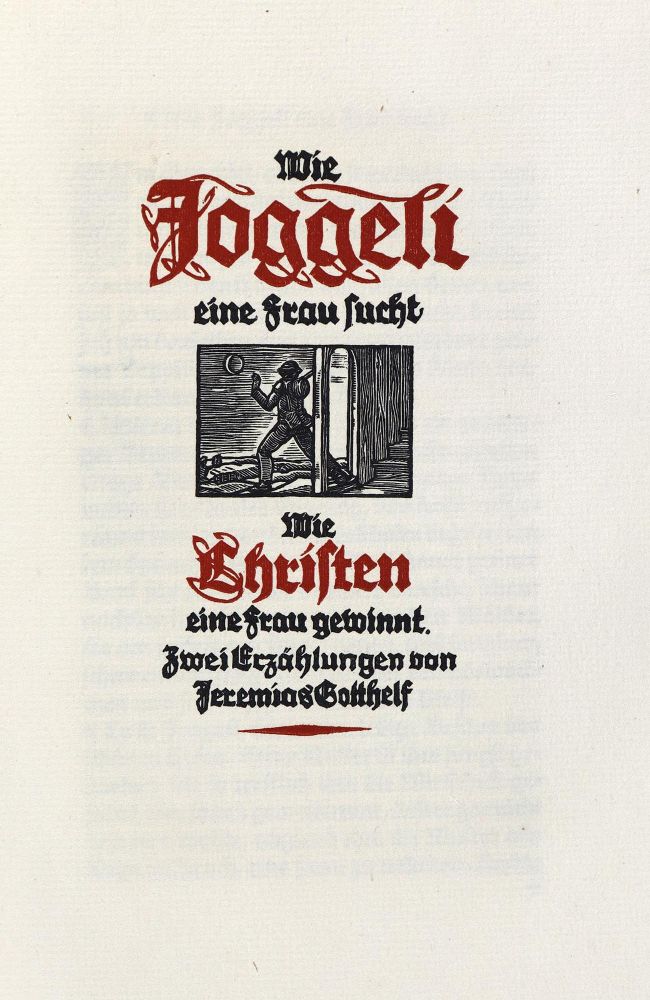 Große Abbildung Nr.1: 133-1005 Gotthelf,J. (d.i. A.Bitzius).: (Literatur und illustrierte Bücher 20.Jahrhundert - Alte Literatur in modernen Ausgaben)