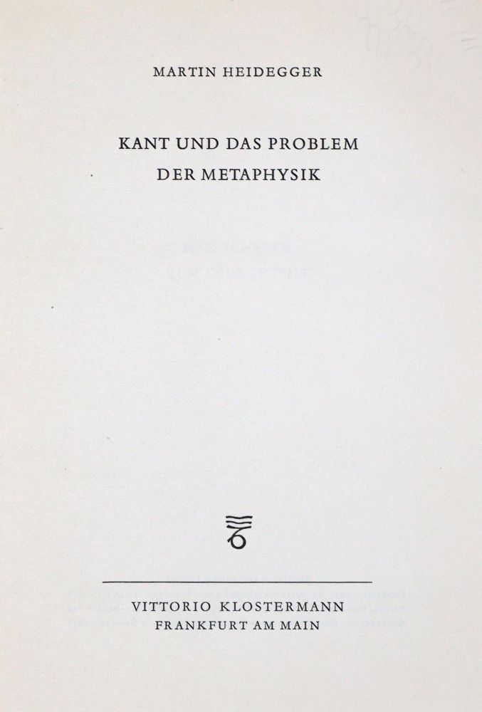 Große Abbildung Nr.1: 133-1025 Heidegger,M.: (Literatur und illustrierte Bücher 20.Jahrhundert - Alte Literatur in modernen Ausgaben)