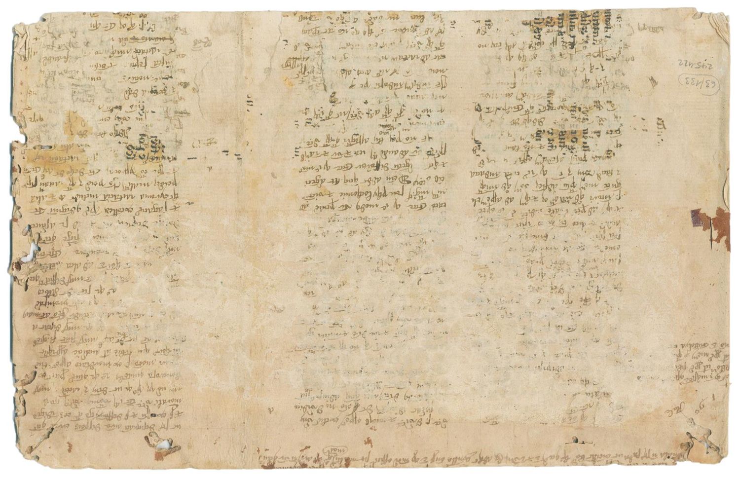 Große Abbildung Nr.1: 133-103 Einbandmakulatur.: (Handschriften)