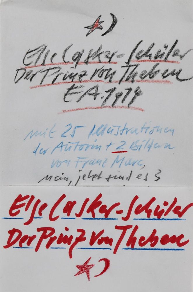 Große Abbildung Nr.2: 133-1065 Lasker-Schüler,E.: (Literatur und illustrierte Bücher 20.Jahrhundert - Alte Literatur in modernen Ausgaben)