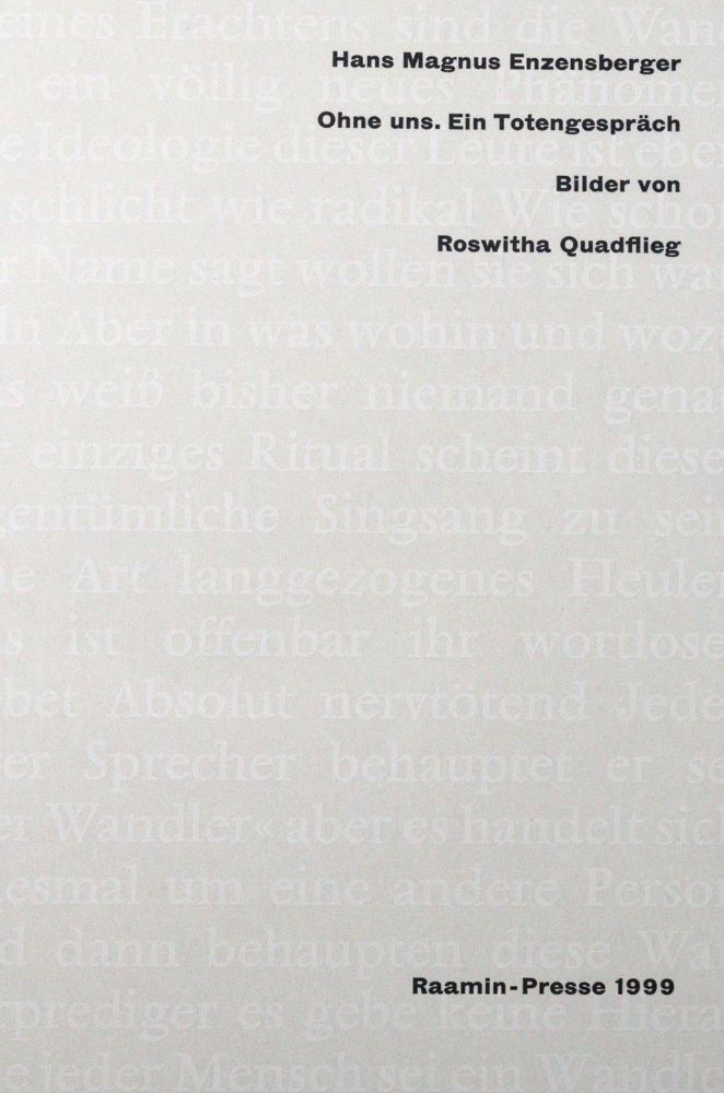 Große Abbildung Nr.1: 133-1108 Enzensberger,H.M.: (Quadflieg)