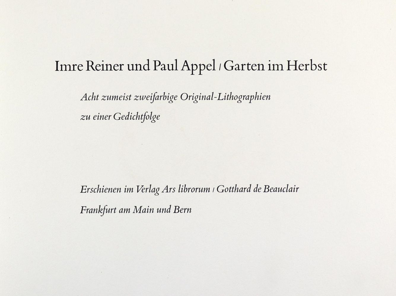 Große Abbildung Nr.2: 133-1110 Appel, P.: (Reiner)