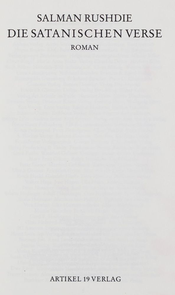 Große Abbildung Nr.4: 133-1116 Rushdie,S.: (Literatur und illustrierte Bücher 20.Jahrhundert - Alte Literatur in modernen Ausgaben)
