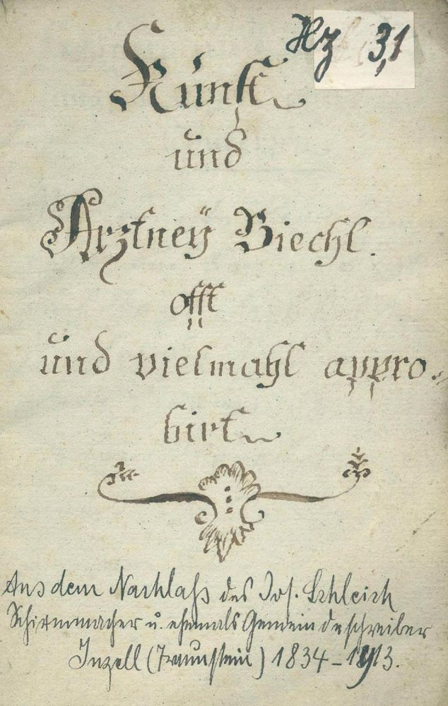 Große Abbildung Nr.1: 133-1208 Sammlung: (Medizin, Handschriften)
