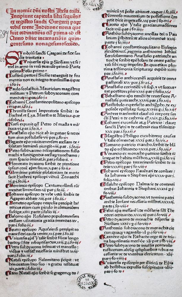 Große Abbildung Nr.1: 133-124 Gregorius I: (Inkunabeln)