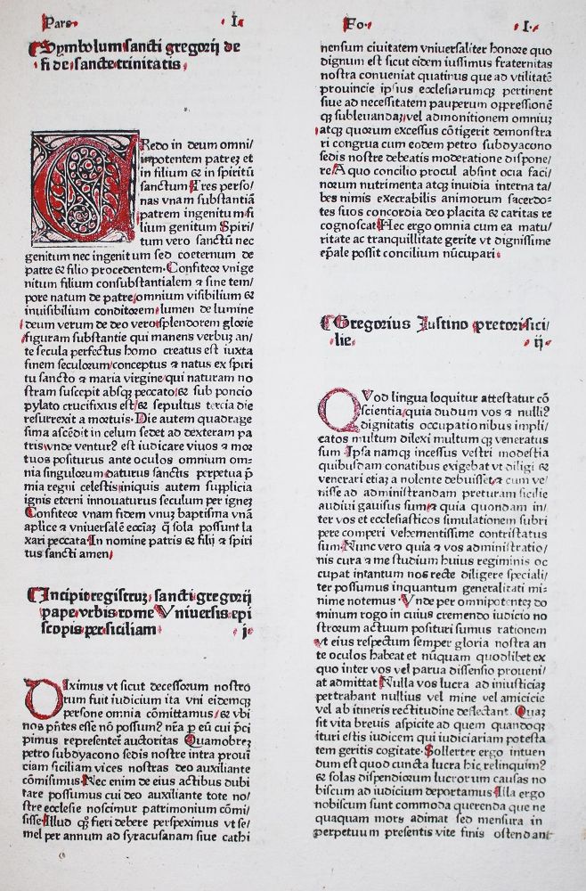 Große Abbildung Nr.2: 133-124 Gregorius I: (Inkunabeln)