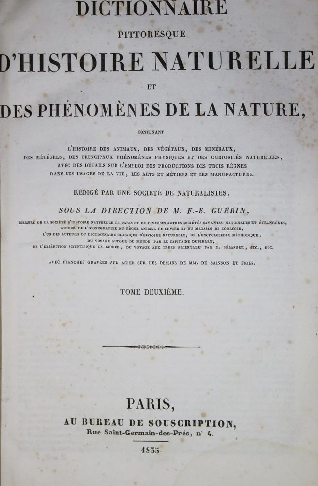 Große Abbildung Nr.1: 133-1246 Guerin,F.L.: (Zoologie)