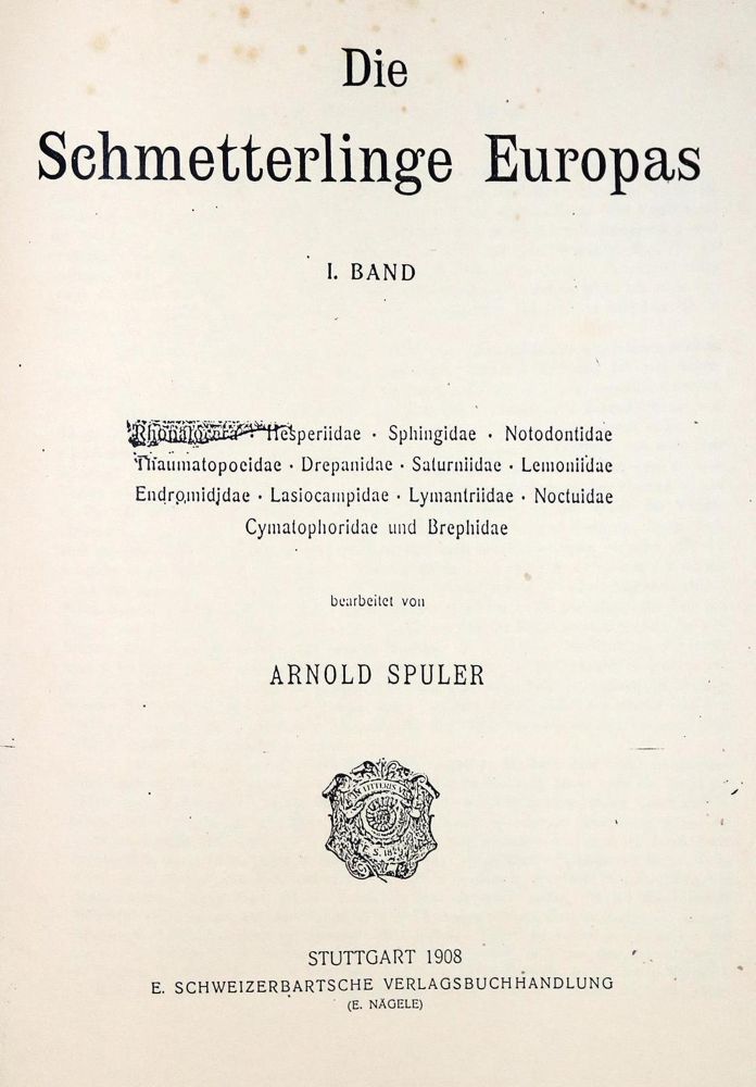Große Abbildung Nr.2: 133-1275 Spuler,A.: (Zoologie, Schmetterlinge)