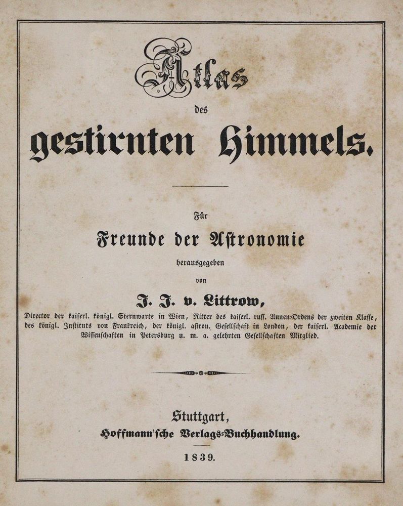 Große Abbildung Nr.3: 133-1289 Littrow,J.J.v.: (Verschiedene Gebiete - Varia, Astronomie)