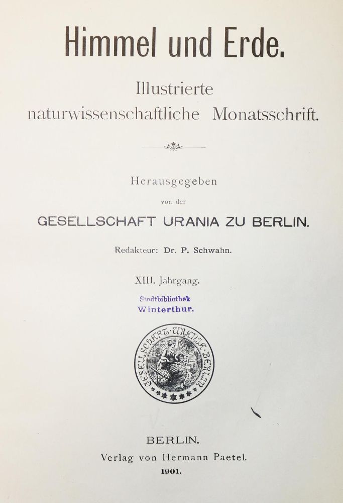 Große Abbildung Nr.1: 133-1311 Himmel und Erde.: (Verschiedene Gebiete - Varia)