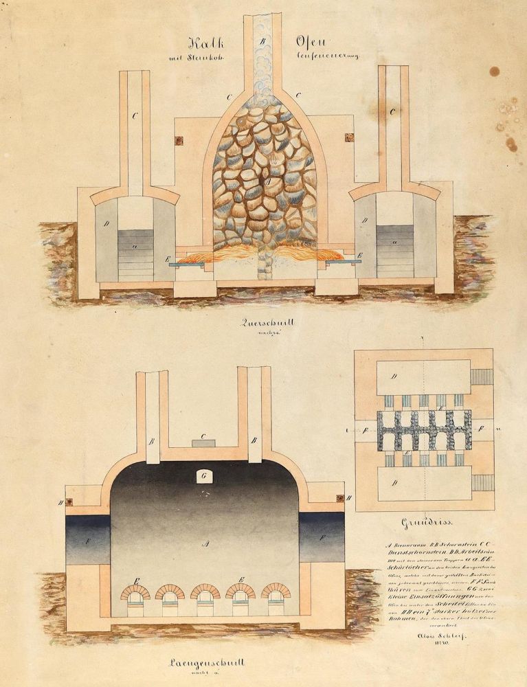 Große Abbildung Nr.1: 133-1316 Kalkbrennen.: (Verschiedene Gebiete - Varia)
