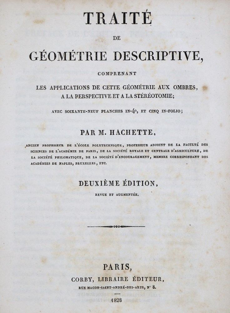 Große Abbildung Nr.3: 133-1324 Hachette,(J.N.).: (Verschiedene Gebiete - Varia, Mathematik)