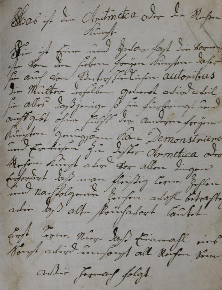 Große Abbildung Nr.1: 133-1326 Rechenbuch.: (Verschiedene Gebiete - Varia, Mathematik, Handschriften)