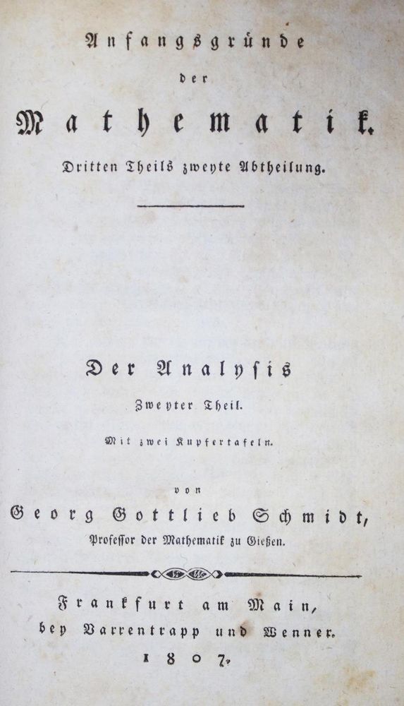 Große Abbildung Nr.1: 133-1327 Schmidt,G.G.: (Verschiedene Gebiete - Varia, Mathematik)