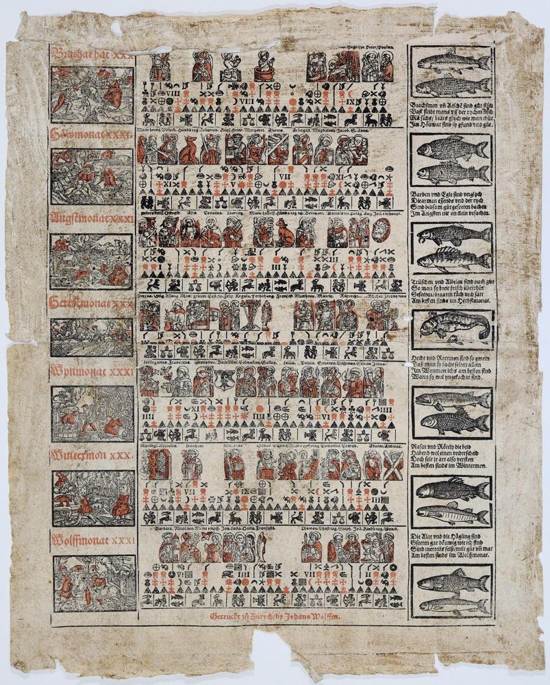 Große Abbildung Nr.1: 133-134 Einbandmakulatur.: (Kalender)