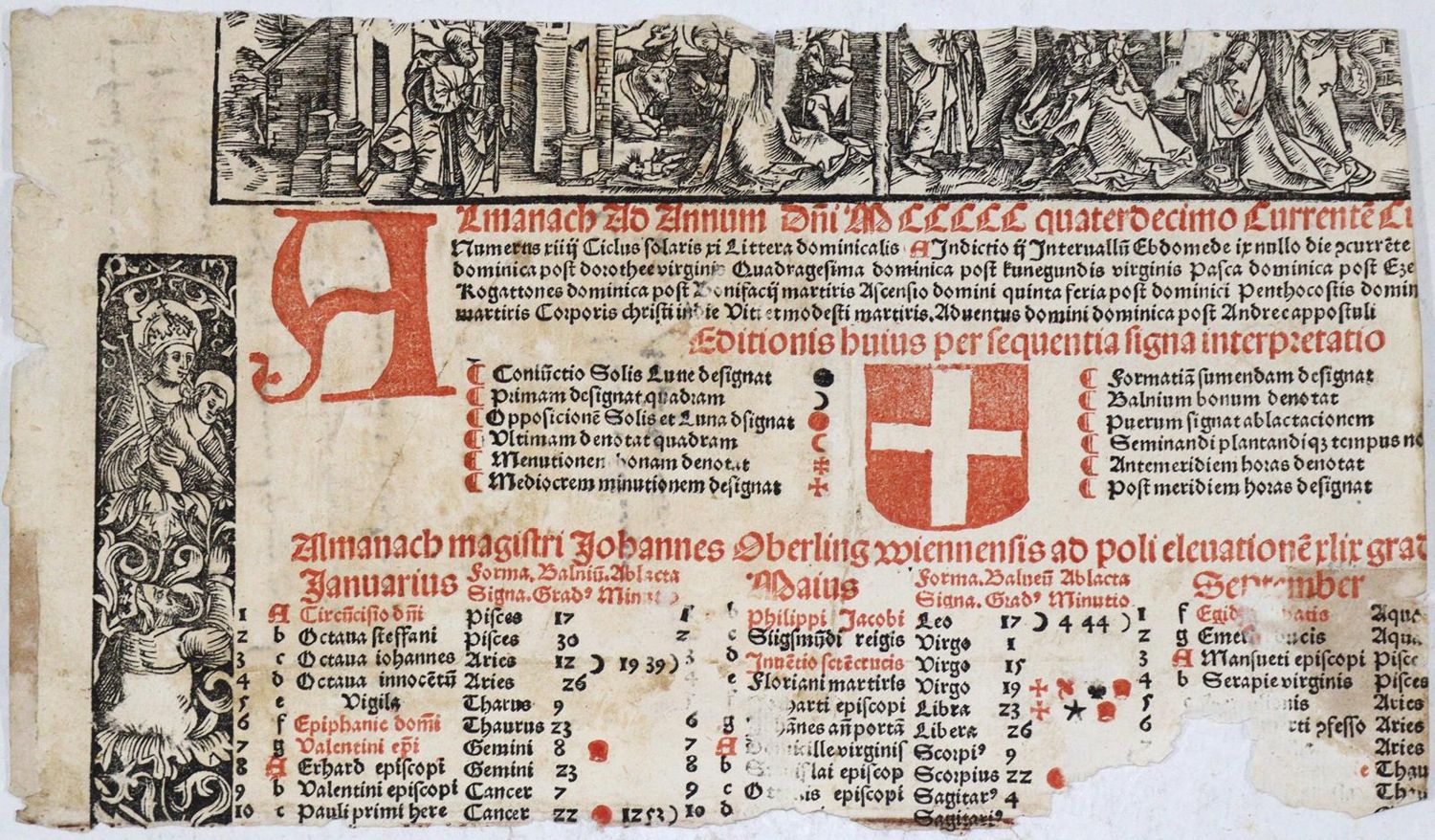 Große Abbildung Nr.2: 133-134 Einbandmakulatur.: (Kalender)