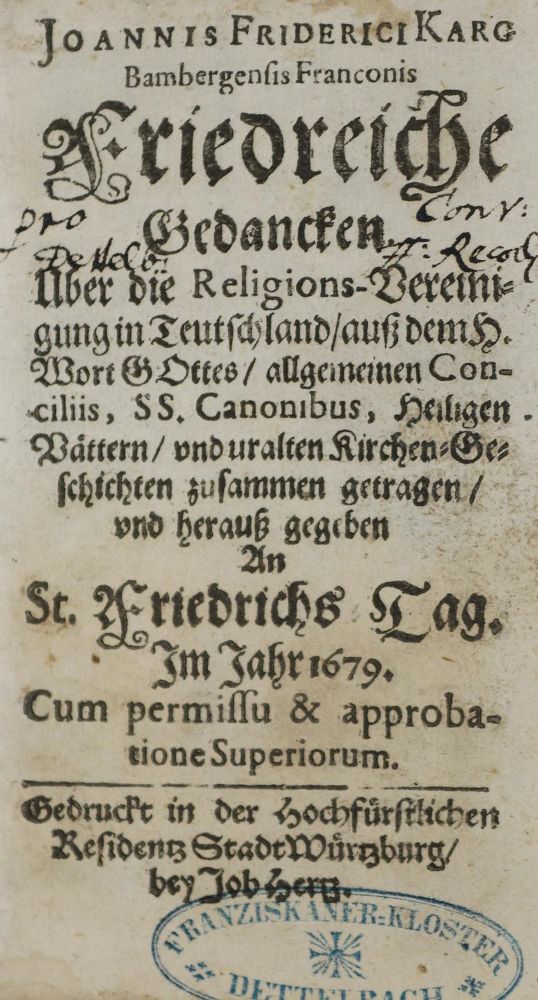 Große Abbildung Nr.1: 133-136 Karg v. Bebenburg,J.F.: (Alte Drucke, Handschriften und Theologie)