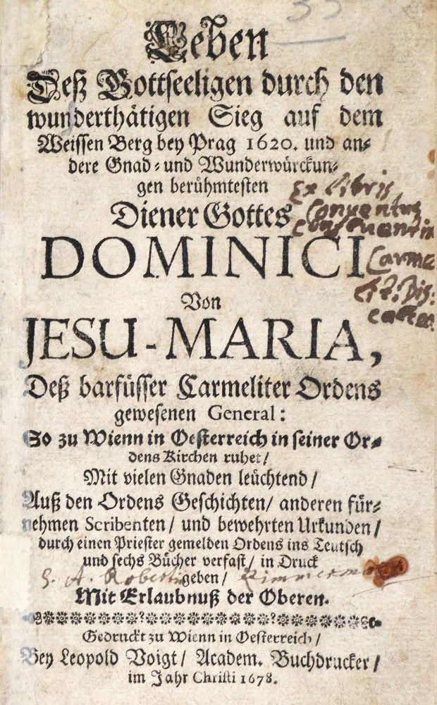 Große Abbildung Nr.2: 133-137 (Raphael a S. Josepho).: (Karmeliter)