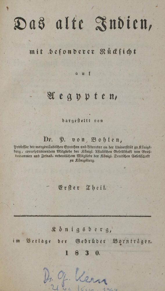 Große Abbildung Nr.1: 133-1388 Bohlen,P.v.: (Asien, Indien)