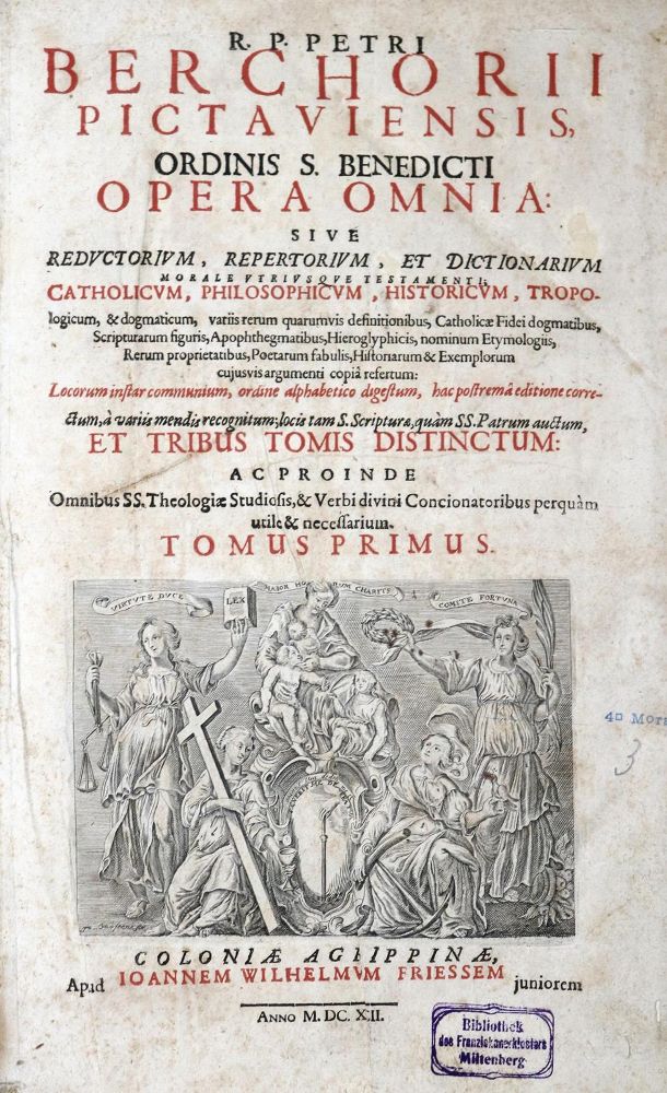 Große Abbildung Nr.1: 133-14 Berchorius,P.: (Alte Drucke, Handschriften und Theologie)