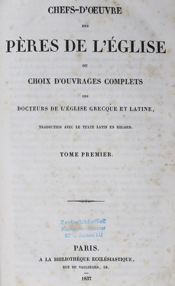 Große Abbildung Nr.1: 133-140 Kirchen-Väter.: (Alte Drucke, Handschriften und Theologie)