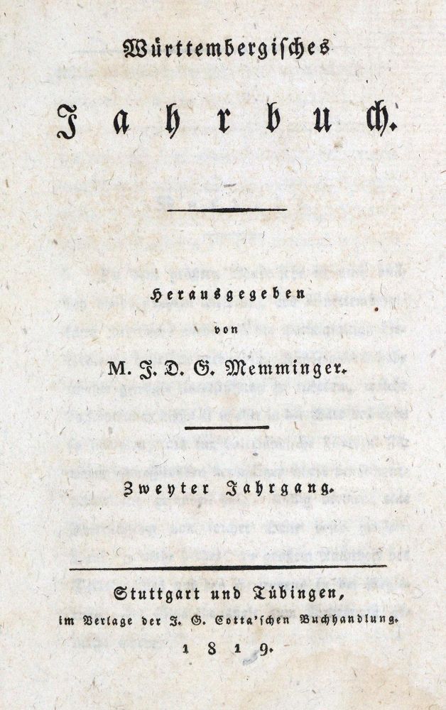 Große Abbildung Nr.2: 133-1423 Memminger,J.D.G. (Hrsg.).: (Deutschland, Baden-Württemberg)