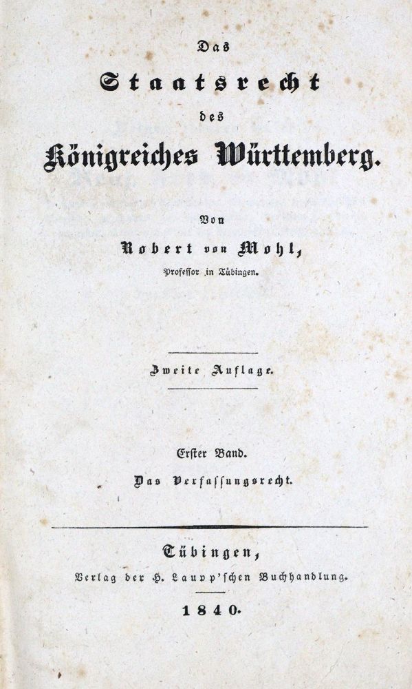Große Abbildung Nr.1: 133-1427 Mohl,R.v.: (Deutschland, Baden-Württemberg)