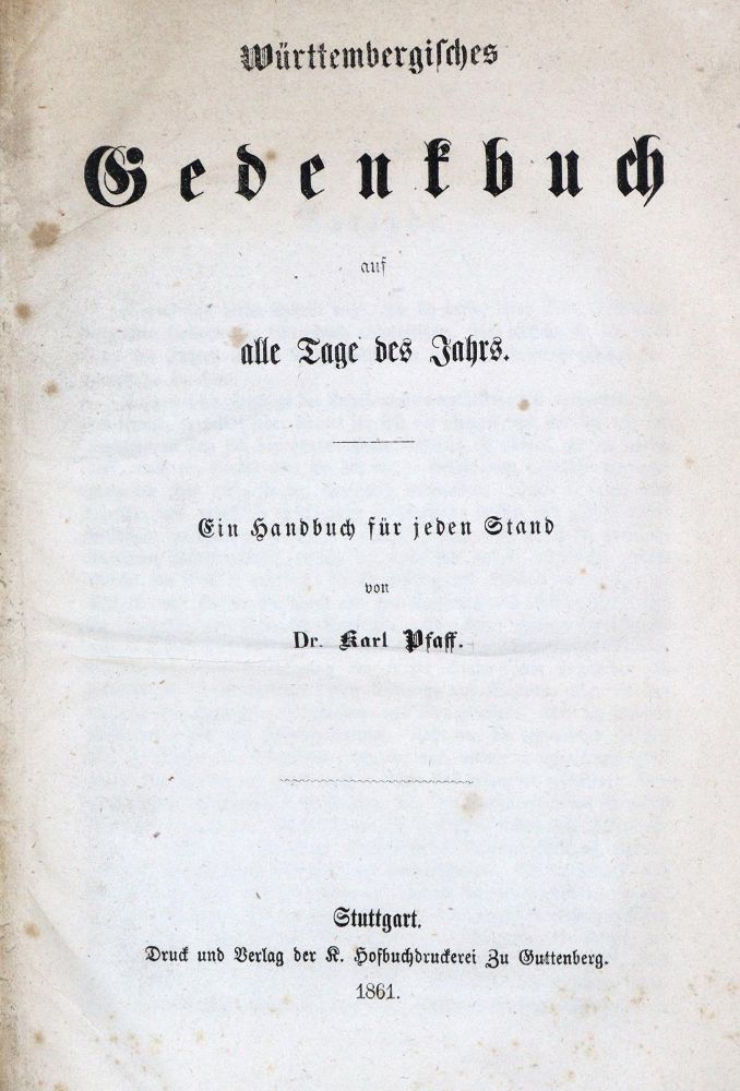 Große Abbildung Nr.2: 133-1430 Pfaff,K.: (Deutschland, Baden-Württemberg)