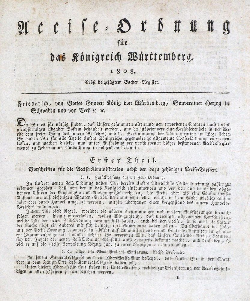 Große Abbildung Nr.1: 133-1441 Verordnungen.: (Deutschland, Baden-Württemberg)