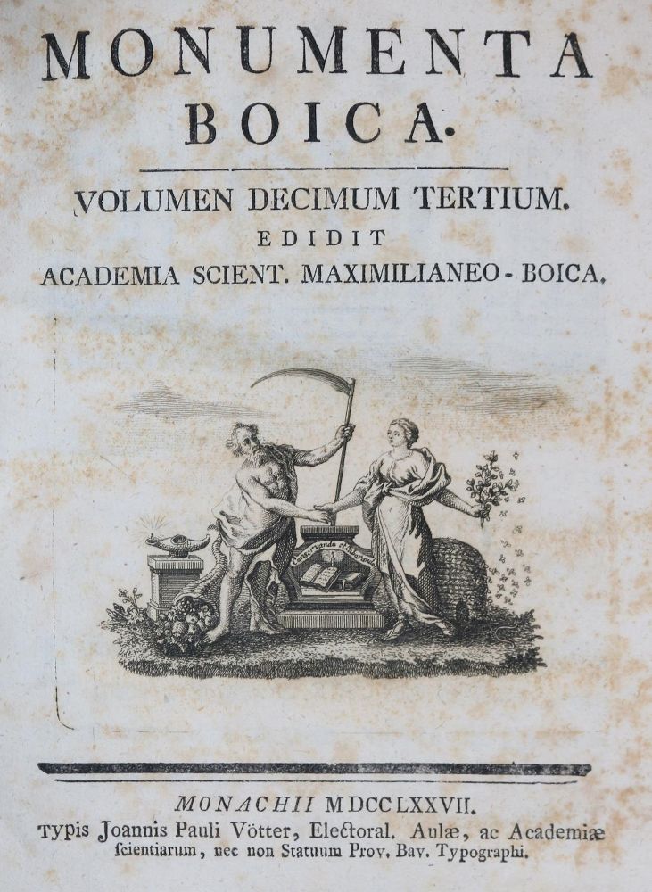 Große Abbildung Nr.1: 133-1453 Monumenta Boica.: (Deutschland, Bayern)