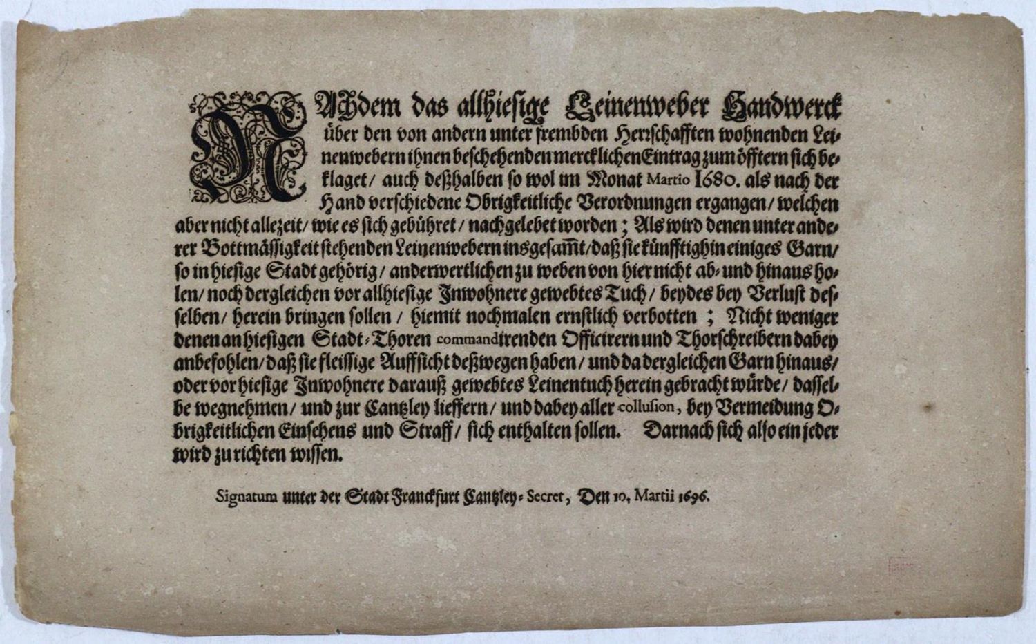 Große Abbildung Nr.1: 133-1476 Frankfurt am Main.: (Deutschland, Frankfurt, Leinenweber)