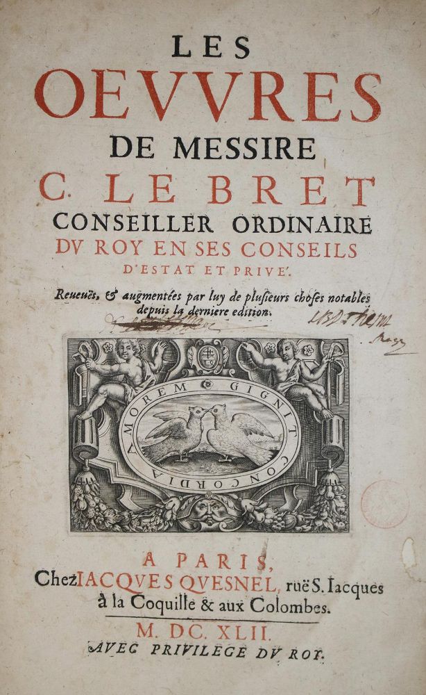 Große Abbildung Nr.1: 133-149 Le Bret,C.: (Alte Drucke, Handschriften und Theologie)