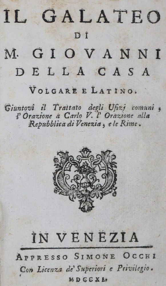 Große Abbildung Nr.1: 133-1576 Della Casa,G.: (Italien)