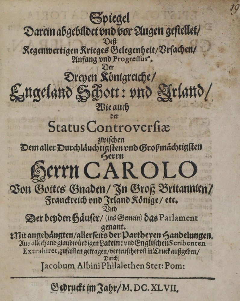Große Abbildung Nr.1: 133-1643 Albinus,J.: (Verschiedene Länder - Geschichte, Großbritannien)