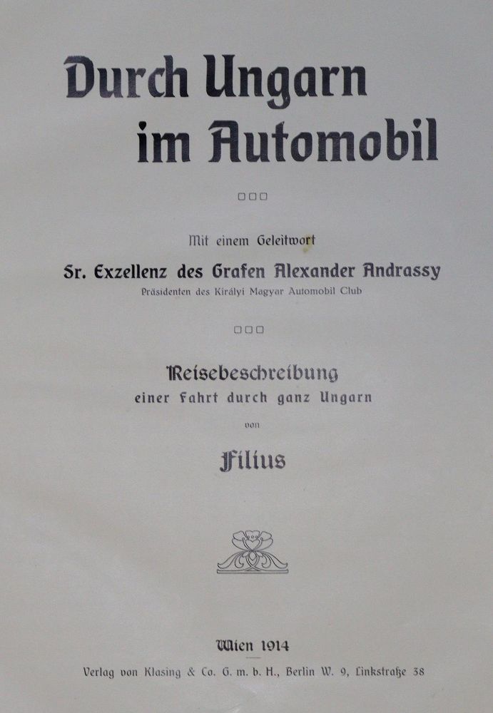 Große Abbildung Nr.1: 133-1693 Filius (d.i. A.Schmal).: (Verschiedene Länder - Geschichte, Ungarn, Auto)