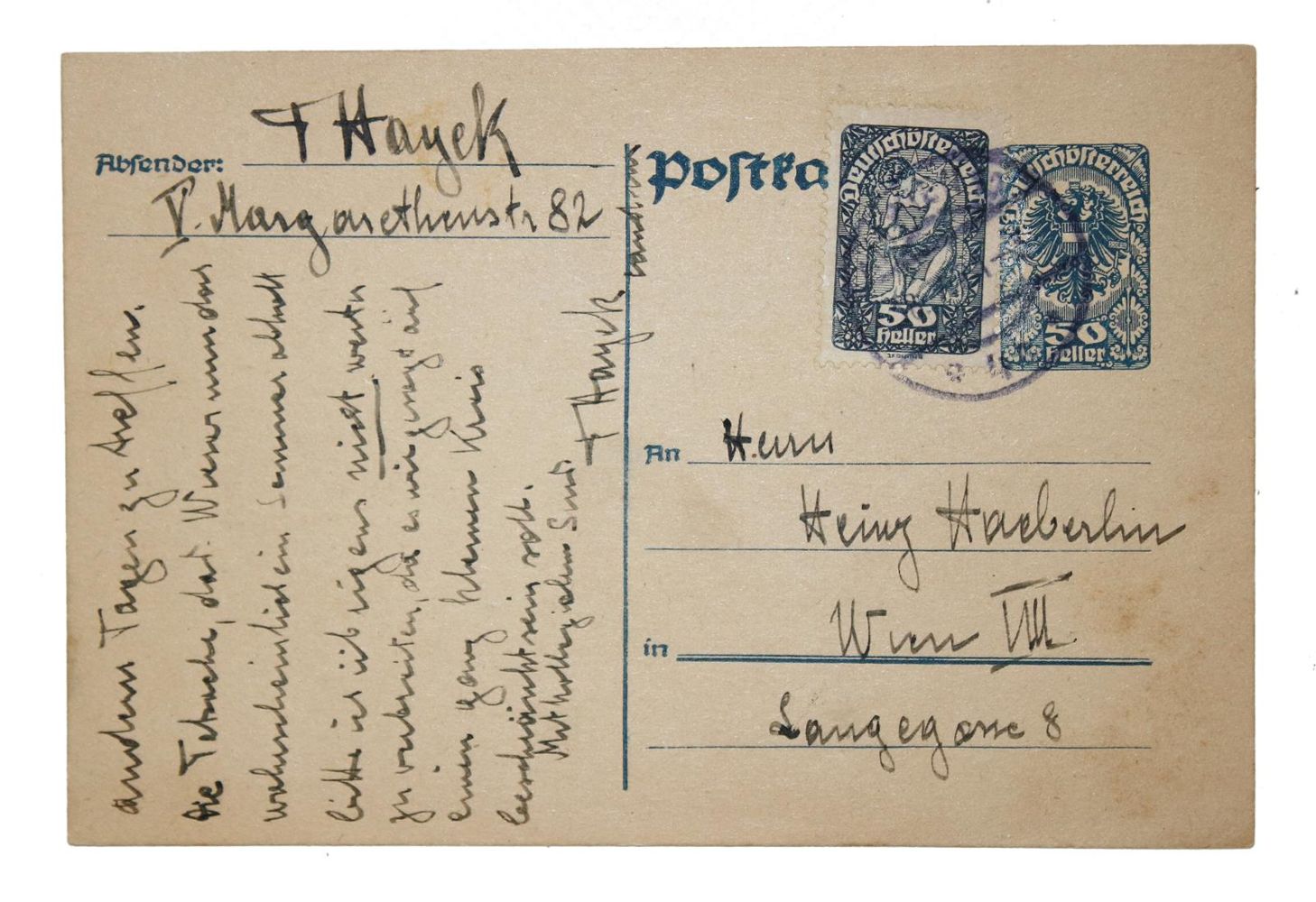 Große Abbildung Nr.1: 133-1706 Hayek, Friedrich von,: (Autographen)