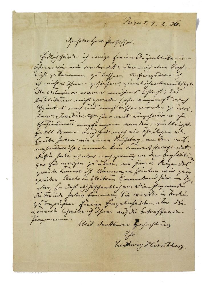 Große Abbildung Nr.2: 133-1708 Hirschberg, Ludwig,: (Autographen)