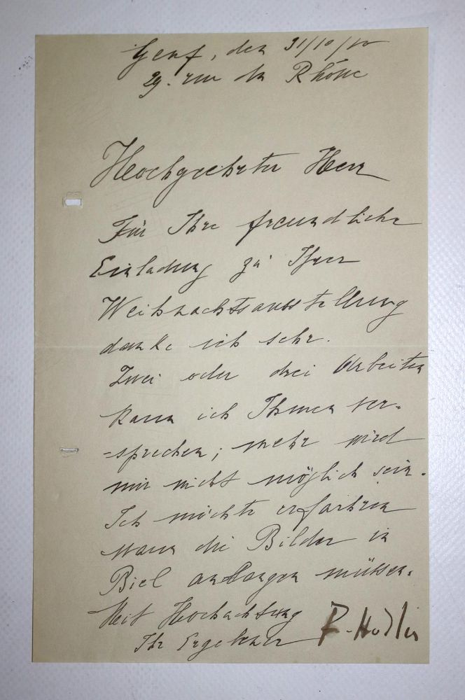 Große Abbildung Nr.1: 133-1709 Hodler, Ferdinand,: (Autographen)