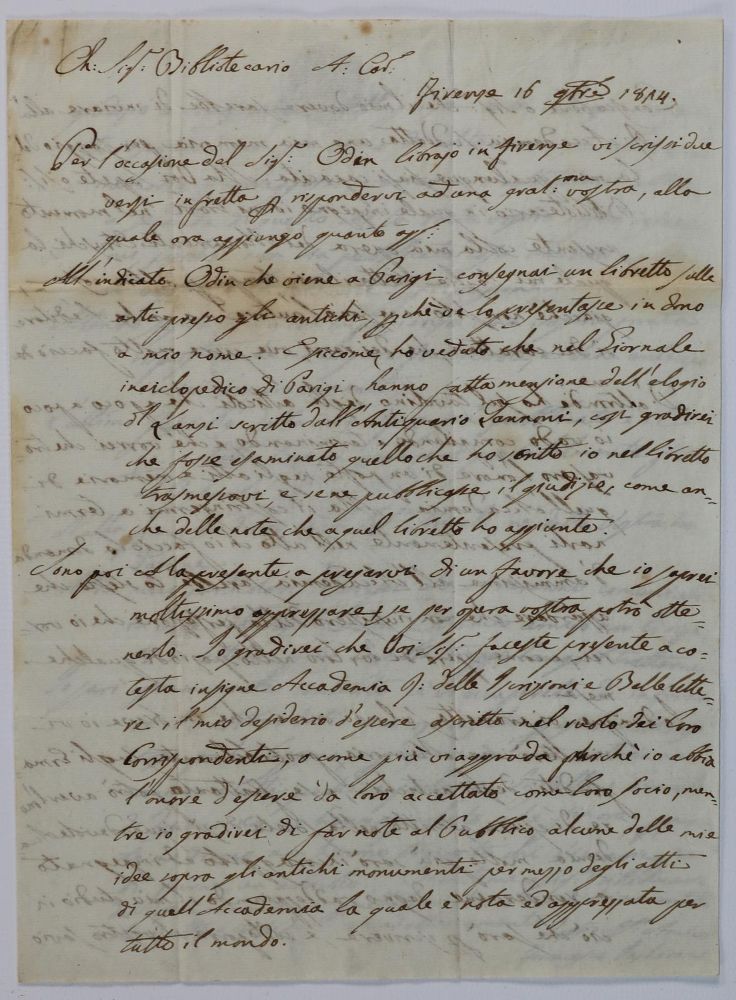 Große Abbildung Nr.1: 133-1711 Inghirami, Francesco,: (Autographen)