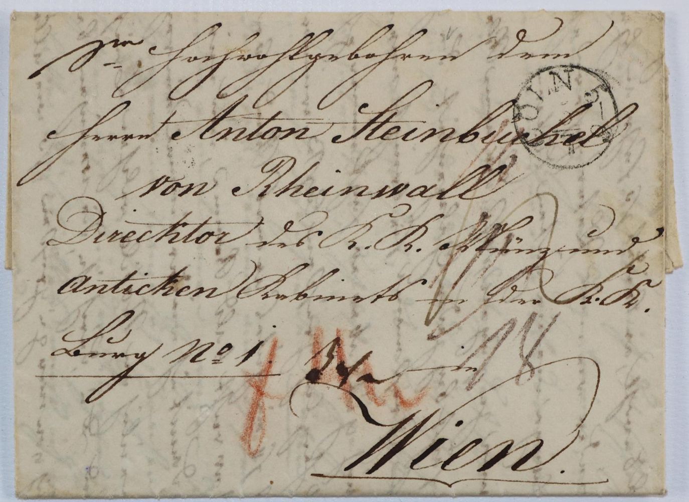 Große Abbildung Nr.1: 133-1729 Steinbüchel von Rheinwall, Anton,: (Autographen)