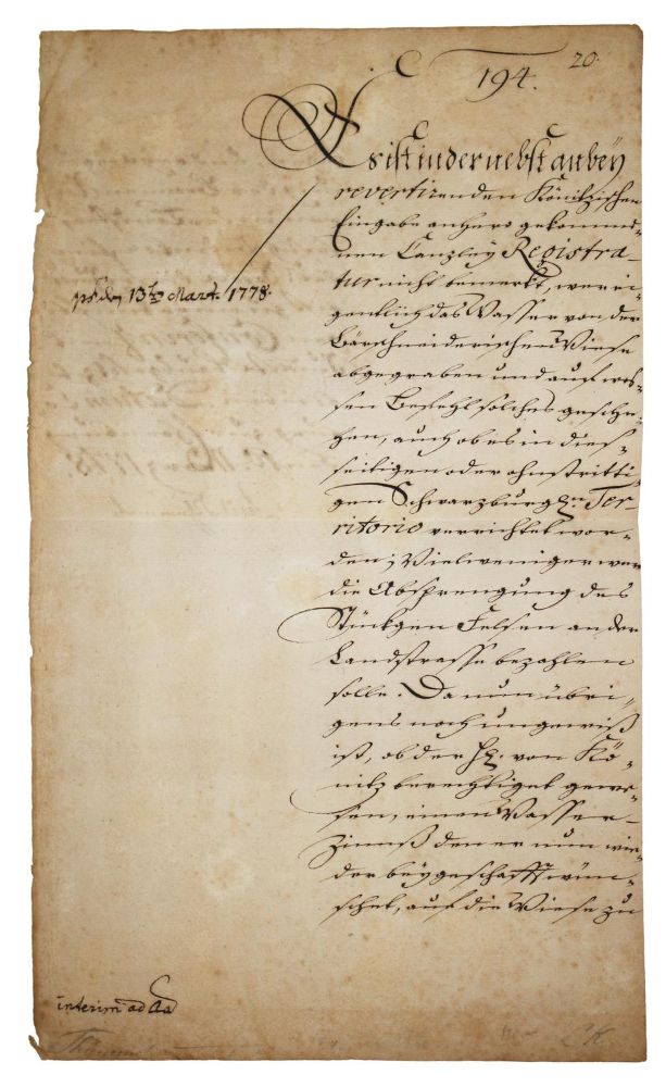 Große Abbildung Nr.1: 133-1730 Thümmel, Moritz August von,: (Autographen)